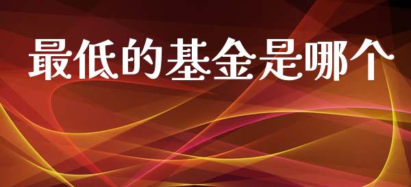 最低的基金是哪个_https://m.yjjixie.cn_德指在线喊单直播室_第1张