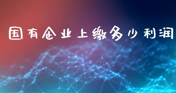 国有企业上缴多少利润_https://m.yjjixie.cn_恒生指数直播平台_第1张