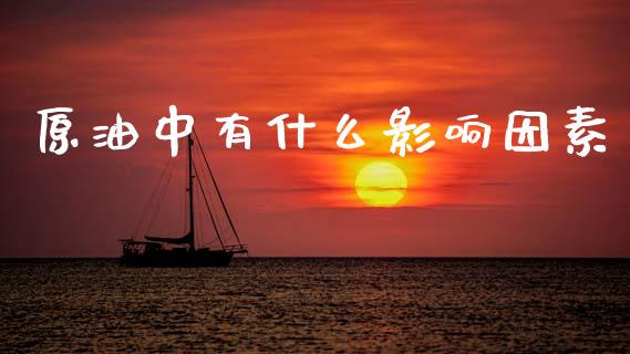 原油中有什么影响因素_https://m.yjjixie.cn_恒生指数直播平台_第1张