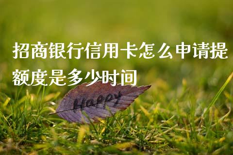 招商银行信用卡怎么申请提额度是多少时间_https://m.yjjixie.cn_德指在线喊单直播室_第1张