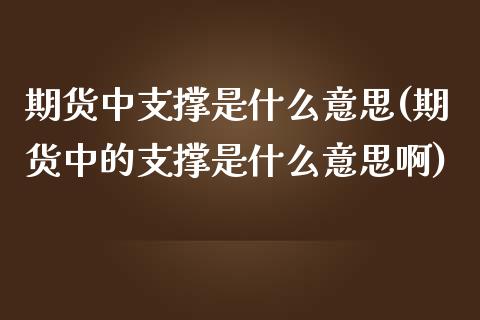 期货中支撑是什么意思(期货中的支撑是什么意思啊)_https://m.yjjixie.cn_纳指直播间_第1张