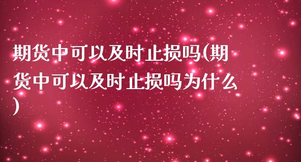 期货中可以及时止损吗(期货中可以及时止损吗为什么)_https://m.yjjixie.cn_德指在线喊单直播室_第1张