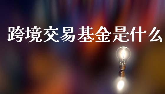 跨境交易基金是什么_https://m.yjjixie.cn_德指在线喊单直播室_第1张