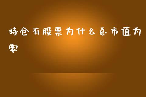 持仓有股票为什么总市值为零_https://m.yjjixie.cn_纳指直播间_第1张