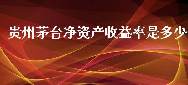 贵州茅台净资产收益率是多少_https://m.yjjixie.cn_德指在线喊单直播室_第1张