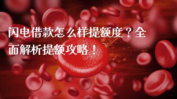 闪电借款怎么样提额度？全面解析提额攻略！_https://m.yjjixie.cn_恒指期货直播间喊单_第1张