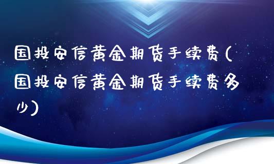 国投安信黄金期货手续费(国投安信黄金期货手续费多少)_https://m.yjjixie.cn_德指在线喊单直播室_第1张