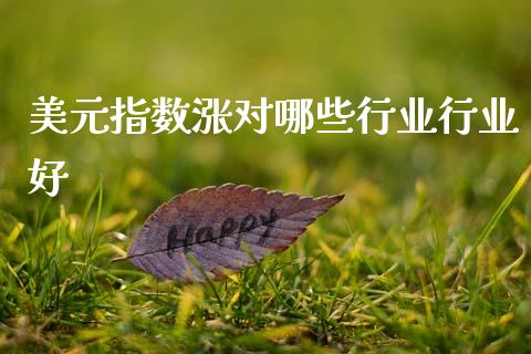 美元指数涨对哪些行业行业好_https://m.yjjixie.cn_德指在线喊单直播室_第1张