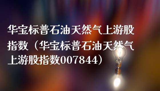 华宝标普石油天然气上游股指数（华宝标普石油天然气上游股指数007844）_https://m.yjjixie.cn_德指在线喊单直播室_第1张