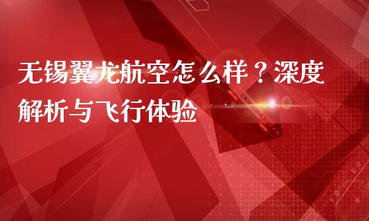 无锡翼龙航空怎么样？深度解析与飞行体验_https://m.yjjixie.cn_恒生指数直播平台_第1张
