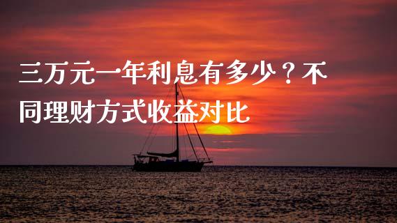 三万元一年利息有多少？不同理财方式收益对比_https://m.yjjixie.cn_纳指直播间_第1张