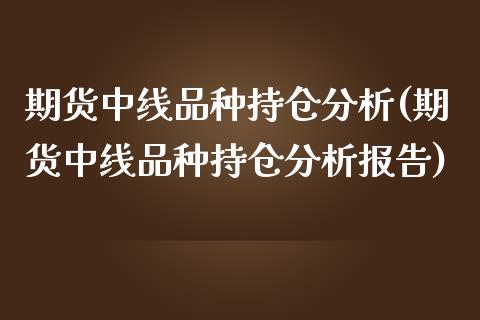 期货中线品种持仓分析(期货中线品种持仓分析报告)_https://m.yjjixie.cn_纳指直播间_第1张