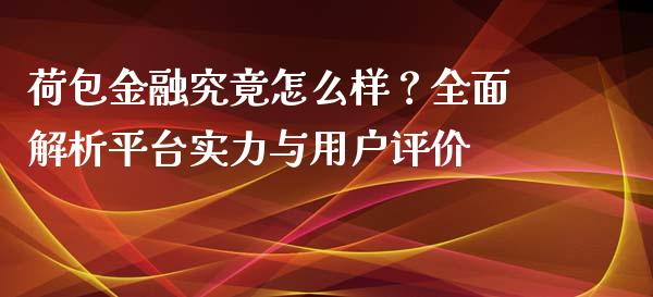 荷包金融究竟怎么样？全面解析平台实力与用户评价_https://m.yjjixie.cn_德指在线喊单直播室_第1张