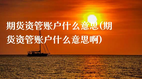 期货资管账户什么意思(期货资管账户什么意思啊)_https://m.yjjixie.cn_德指在线喊单直播室_第1张