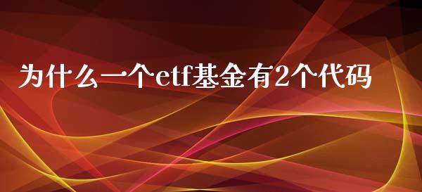 为什么一个etf基金有2个代码_https://m.yjjixie.cn_恒生指数直播平台_第1张