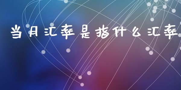 当月汇率是指什么汇率_https://m.yjjixie.cn_恒指期货直播间喊单_第1张