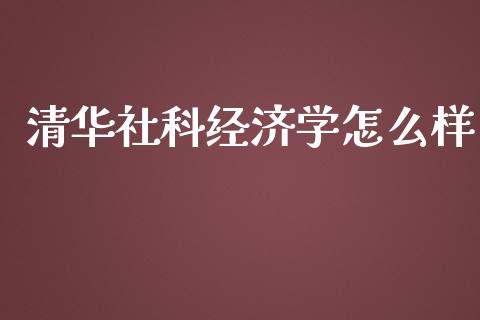 清华社科经济学怎么样_https://m.yjjixie.cn_纳指直播间_第1张