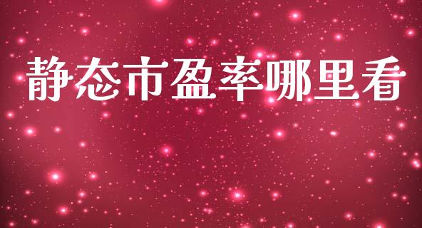 静态市盈率哪里看_https://m.yjjixie.cn_恒指期货直播间喊单_第1张