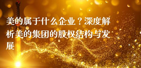 美的属于什么企业？深度解析美的集团的股权结构与发展_https://m.yjjixie.cn_恒生指数直播平台_第1张