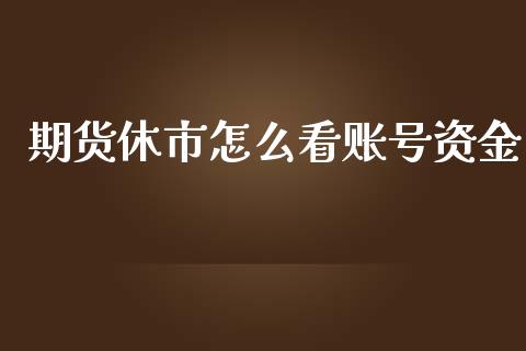 期货休市怎么看账号资金_https://m.yjjixie.cn_德指在线喊单直播室_第1张