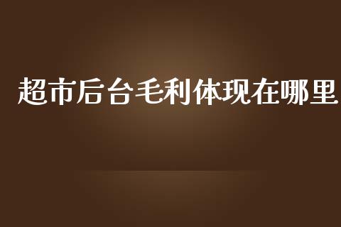 超市后台毛利体现在哪里_https://m.yjjixie.cn_恒指期货直播间喊单_第1张