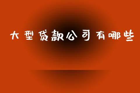 大型贷款公司有哪些_https://m.yjjixie.cn_恒指期货直播间喊单_第1张