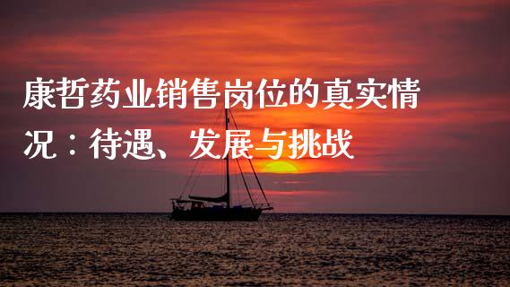 康哲药业销售岗位的真实情况：待遇、发展与挑战_https://m.yjjixie.cn_恒指期货直播间喊单_第1张