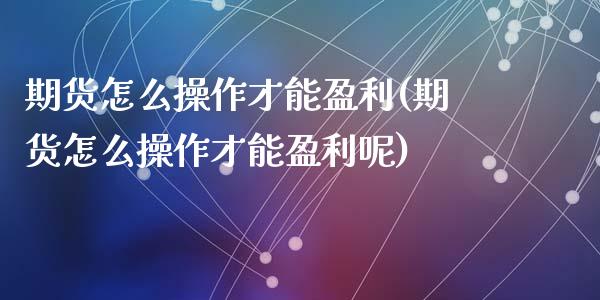 期货怎么操作才能盈利(期货怎么操作才能盈利呢)_https://m.yjjixie.cn_恒指期货直播间喊单_第1张