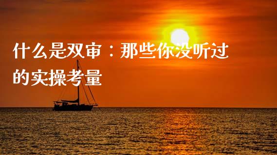 什么是双审：那些你没听过的实操考量_https://m.yjjixie.cn_恒生指数直播平台_第1张