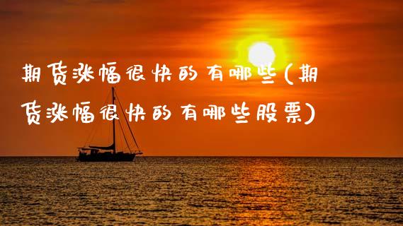 期货涨幅很快的有哪些(期货涨幅很快的有哪些股票)_https://m.yjjixie.cn_恒指期货直播间喊单_第1张