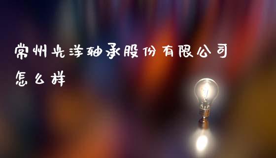 常州光洋轴承股份有限公司怎么样_https://m.yjjixie.cn_恒生指数直播平台_第1张