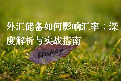 外汇储备如何影响汇率：深度解析与实战指南_https://m.yjjixie.cn_恒指期货直播间喊单_第1张