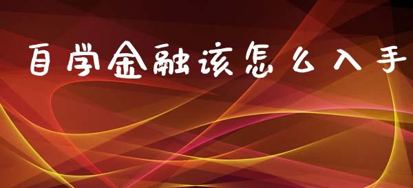 自学金融该怎么入手_https://m.yjjixie.cn_纳指直播间_第1张