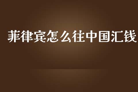 菲律宾怎么往中国汇钱_https://m.yjjixie.cn_德指在线喊单直播室_第1张