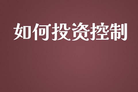 如何投资控制_https://m.yjjixie.cn_恒指期货直播间喊单_第1张
