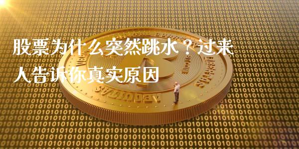 股票为什么突然跳水？过来人告诉你真实原因_https://m.yjjixie.cn_德指在线喊单直播室_第1张