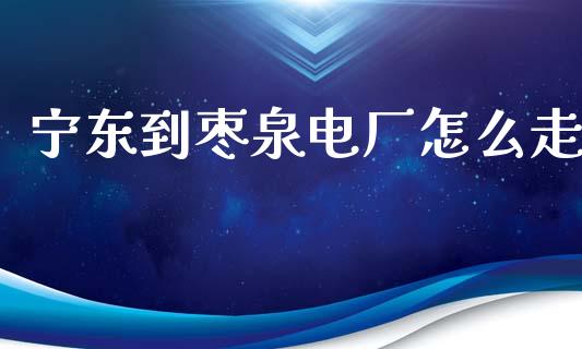 宁东到枣泉电厂怎么走_https://m.yjjixie.cn_德指在线喊单直播室_第1张