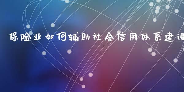 保险业如何辅助社会信用体系建设_https://m.yjjixie.cn_恒指期货直播间喊单_第1张