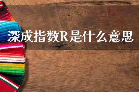 深成指数R是什么意思_https://m.yjjixie.cn_纳指直播间_第1张