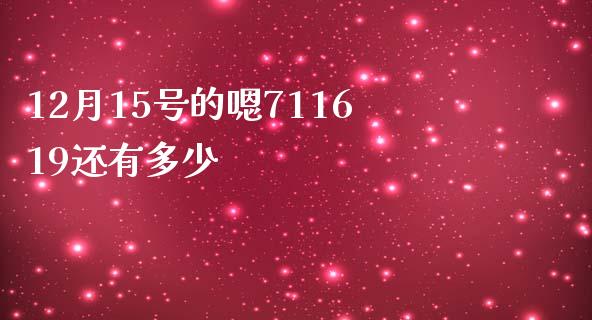 12月15号的嗯711619还有多少_https://m.yjjixie.cn_纳指直播间_第1张