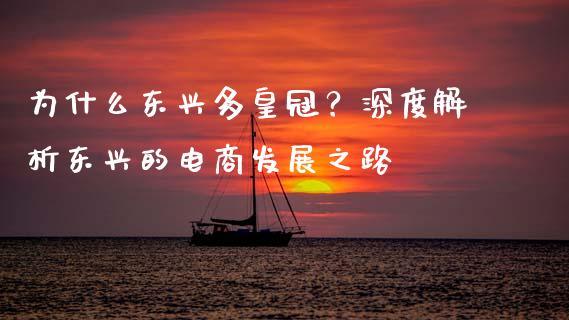 为什么东兴多皇冠？深度解析东兴的电商发展之路_https://m.yjjixie.cn_德指在线喊单直播室_第1张