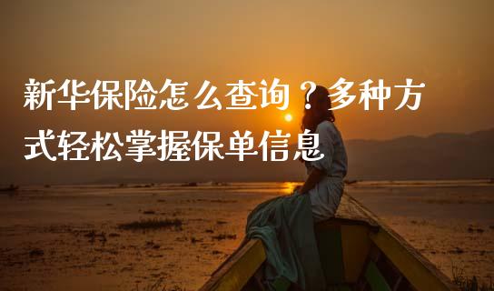 新华保险怎么查询？多种方式轻松掌握保单信息_https://m.yjjixie.cn_恒生指数直播平台_第1张