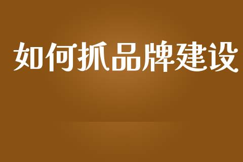 如何抓品牌建设_https://m.yjjixie.cn_纳指直播间_第1张