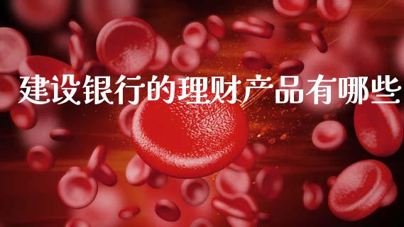 建设银行的理财产品有哪些_https://m.yjjixie.cn_恒生指数直播平台_第1张