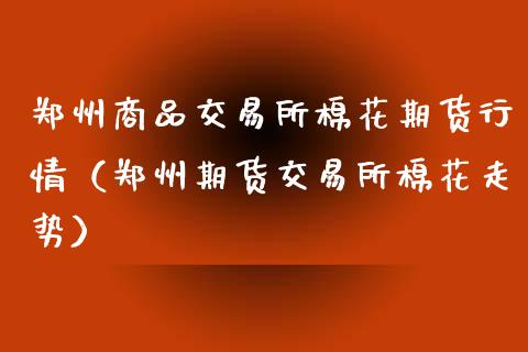 郑州商品交易所棉花期货行情（郑州期货交易所棉花走势）_https://m.yjjixie.cn_德指在线喊单直播室_第1张