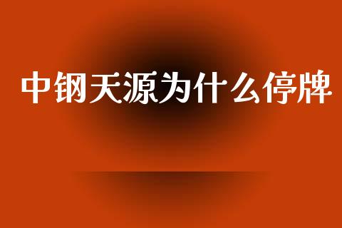 中钢天源为什么停牌_https://m.yjjixie.cn_恒指期货直播间喊单_第1张